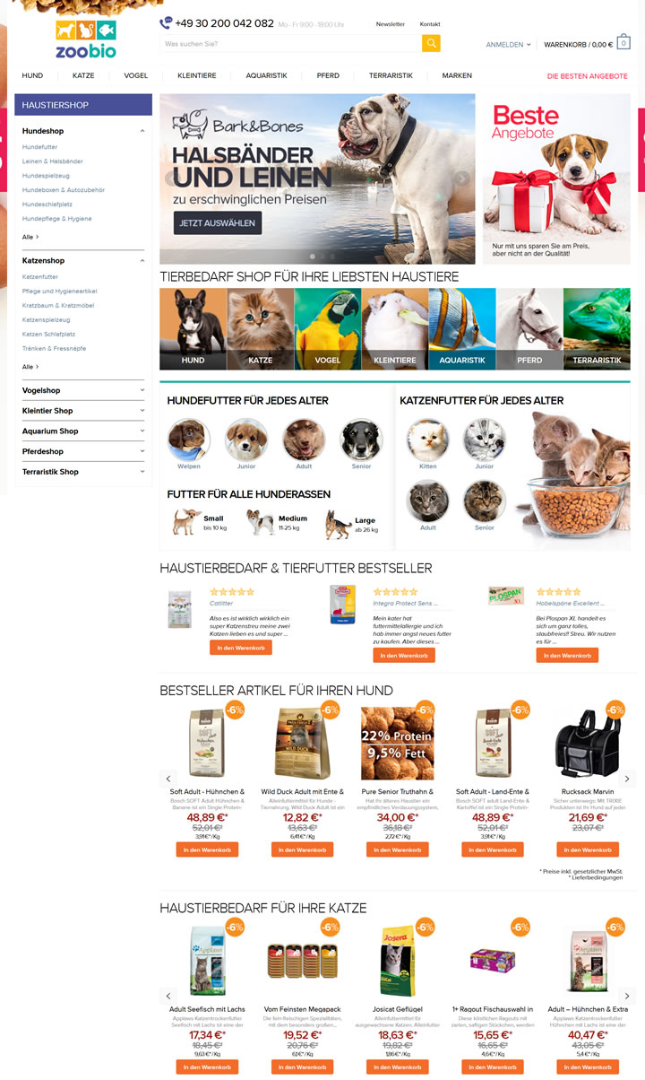 pet shop websites